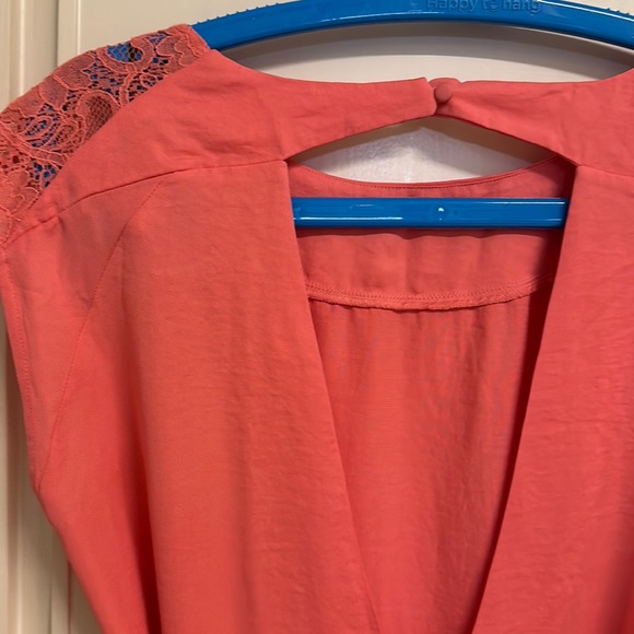 NWOT H.M Conscious Collection Coral Pink dress with lace & beautiful detailing - Picture 13 of 17